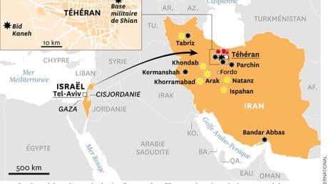 Opération Rising Lion : la carte des sites visés par Israël en Iran