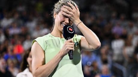 Eugenie Bouchard can't stop tears flowing as tennis star retires to take up new sport