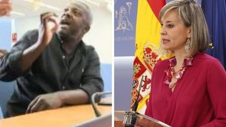 El ultra Ndongo revienta una rueda de prensa de Sumar en el Congreso