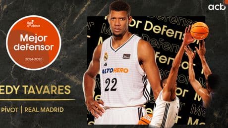 Tavares, mejor defensor de la Liga Endesa ¡por quinto año consecutivo!