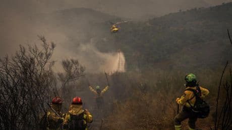 Cuatro bomberos sufren quemaduras en Galicia, uno de ellos de carácter grave
