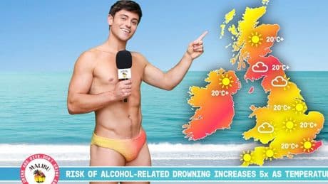 Olympic star Tom Daley slips on colour-changing swimwear for water safety campaign