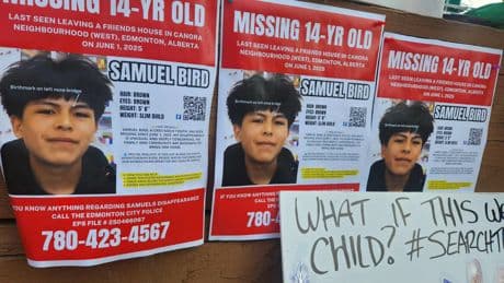 Command post set up as search for missing Edmonton teen Samuel Bird enters 14th week