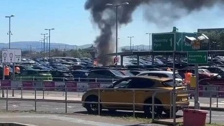 Firefighters tackle Edinburgh Airport blaze as smoke seen billowing from car park