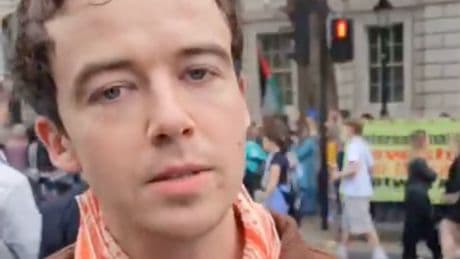 Black Mirror star joins ‘stop starving Gaza’ emergency protest outside Downing Street