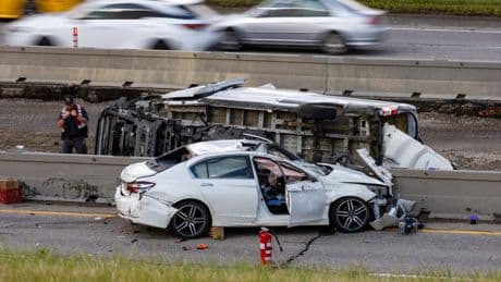 3 seriously hurt in crash after van careens off Memorial Drive onto Deerfoot Trail