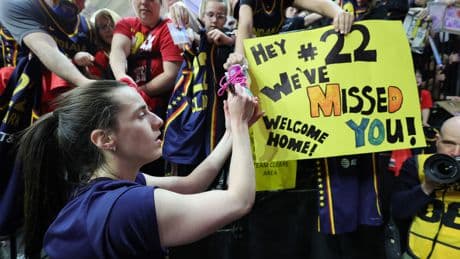Iowa fans go wild for Caitlin Clark during Fever star’s return for WNBA preseason game