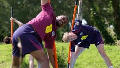 England put through gruelling training camp inside 35C tents after stars are given special stress-monitoring tablets