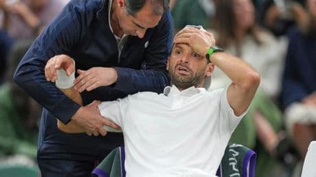 Dimitrov se rompe cuando tenía contra las cuerdas a Sinner