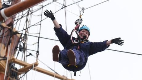 Lorraine Kelly 'terrified' climbing up RRS Discovery ship mast in Dundee