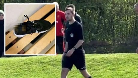 Ekel-Aktion - Unzufriedener Fan sch***t Schiri in die Schuhe