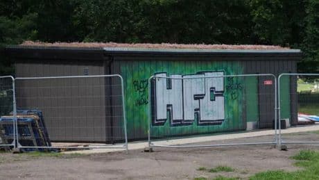 Hibs ultra group target new public toilets with graffiti as locals hit out