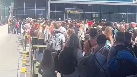 Brit tourists feared kids would suffocate in HUGE ‘inhumane’ Spanish airport queue so big planes couldn’t even disembark