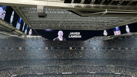 El Bernabéu rinde homenaje a Javier Lambán y a las víctimas de los incendios en España