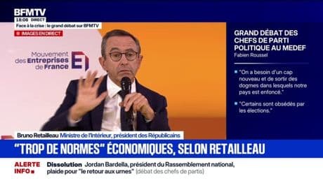 Face à la crise: "Je ne me sens pas du tout comptable de la dette ou des déficits", explique le ministre de l'Intérieur, Bruno Retailleau