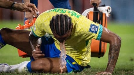 Chelsea star Joao Pedro vomits on pitch after clash with Arsenal’s Gabriel Martinelli