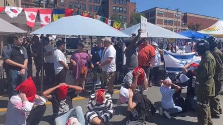 Pro-Palestinian groups want charges dropped after protester allegedly punched Israeli at demonstration in Saint John