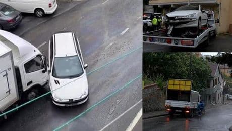 Yola akaryakıt döküldü, kazalar peş peşe geldi! O anlar kamerada...