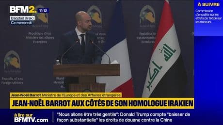 En Irak, Jean-Noël Barrot redit la volonté de la France de voir la création d'un État palestinien