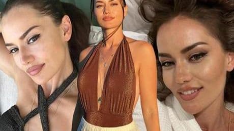 Fahriye Evcen'den mayokinili pozlar! Sosyal medyayı salladı