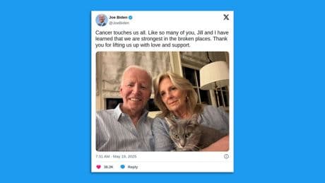 "Cancer touches us all": Biden shares post after cancer diagnosis