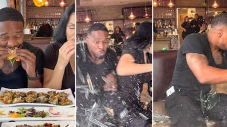 Auto crasht door raam restaurant tijdens video van influencers: ’Dankbaar dat ik nog leef’