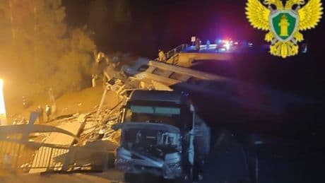 Seven killed and dozens injured after bridges collapse in Russia 'following explosions'