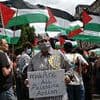 Outrage as pro-Palestine protester dresses as Holocaust victim at demo but is allowed to continue by police