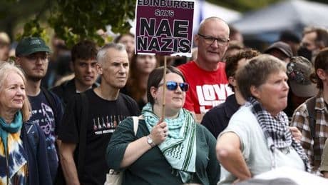 Pro-Palestine protesters defy police warnings in Edinburgh