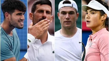 US Open LIVE: Emma Raducanu and Carlos Alcaraz take on Jack Draper in mixed doubles action