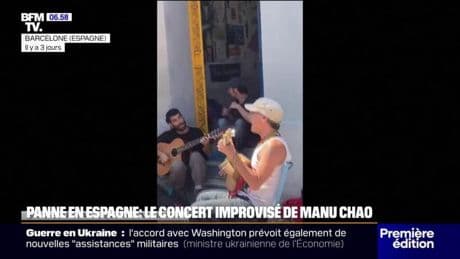 Manu Chao improvise un concert dans les rues de Barcelone pendant la panne d'électricité géante en Espagne