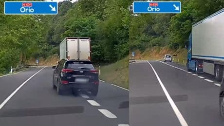 La temeraria maniobra de un coche en una carretera de Guipúzcoa que ha dejado atónitas a miles de personas: “Haznos un favor y deja de conducir”