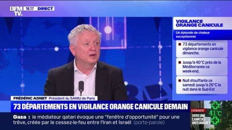 Canicule: "Ce que l'on préconise, c'est de ne pas s'exposer au soleil entre 11h et 16h", explique le président du SAMU de Paris