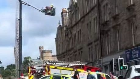 Blaze rips through building in Edinburgh city centre as fire crews battle inferno