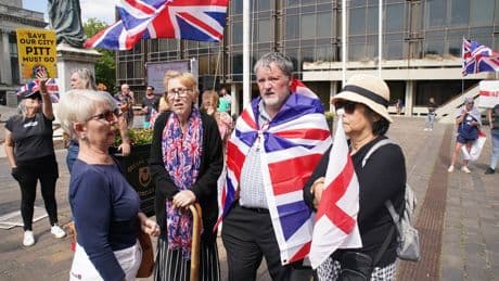 Anti-immigrant protesters face off with counter-demonstrators in Portsmouth