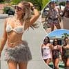 Would YOU wear this to a music festival? Aussie influencers turn heads in very revealing ensembles including fur skirts and belt bras at Coachella