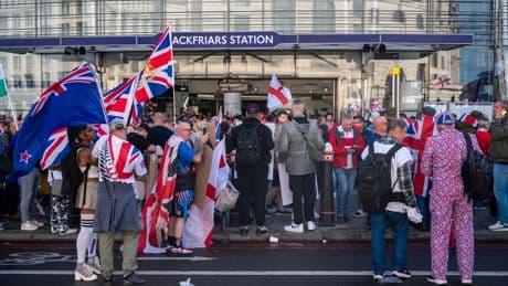 London protests live: Thousands gather for Tommy Robinson ‘Unite the kingdom’ march and counter-demonstrations