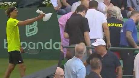 Von Werbebande getroffen - Zuschauerin bei Zverev-Match verletzt