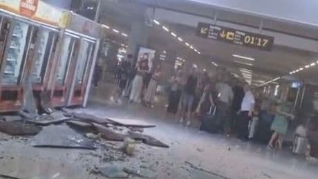 Majorca airport chaos as roof collapses