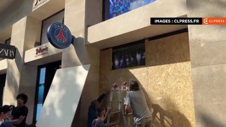 PSG forced to barricade official club shop as stores shut in Paris amid looting fears ahead of Champions League final