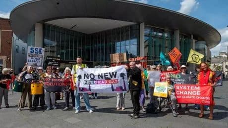 Climate protest in Perth city centre over SSE plans for fossil fuel plant