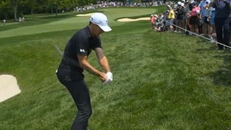Jordan Spieth leaves Sky Sports commentators stunned as he narrowly misses spectators with wild shot