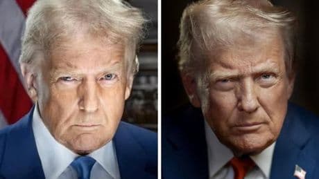 Trump cambia su retrato oficial para parecer menos amenazante