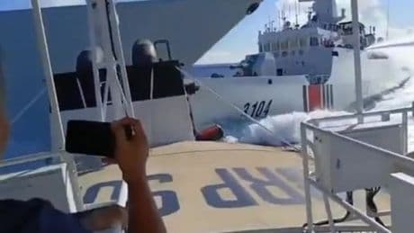Chinese navy boats smash into each other whilst chasing Philippine patrol boat