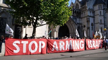 Court to rule in legal challenge over UK exporting military components to Israel