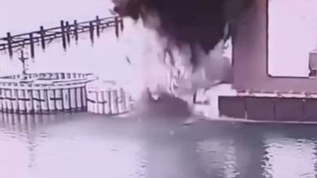 Watch moment Russia’s Crimean bridge blown up in huge explosion by Ukraine forces