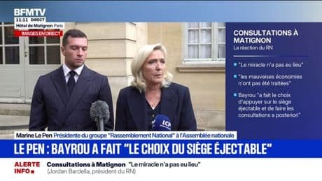 Après son entretien avec François Bayrou, le Rassemblement national appelle à "une dissolution ultra rapide"