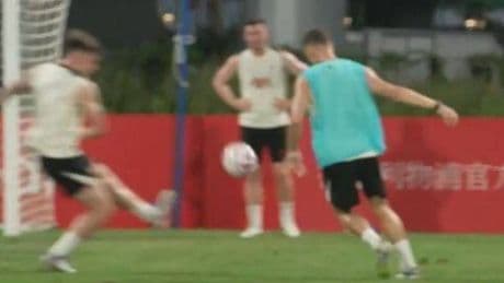 Florian Wirtz can’t help but smile in training at moment that’s caught on camera – 'Oh my'