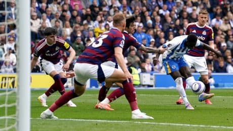 Brighton 1 Newcastle 1: Late Isak penalty earns Toon point in Champions League race after Minteh haunts old club