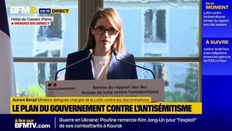 Antisémitisme: Aurore Bergé alerte sur un "risque de réenracinement profond"